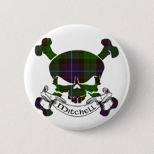 Macaron Rond 5 Cm Crâne de tartan de Mitchell