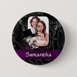 Macaron Rond 5 Cm Crâne gothique de tatouage