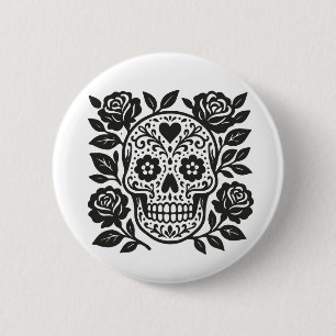 Macaron Rond 5 Cm Crâne mexicain