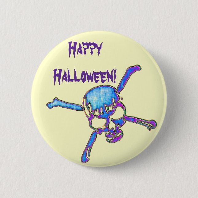 Macaron Rond 5 Cm Crânes 6 (Devant)