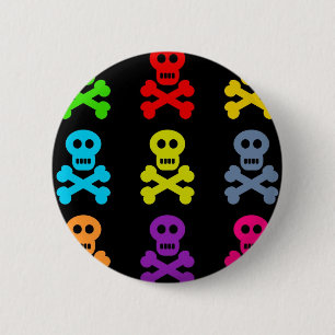 Macaron Rond 5 Cm Crânes colorés