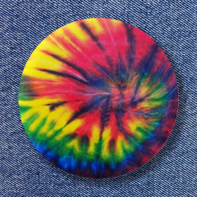 Macaron Rond 5 Cm Cravate Motif teint (Tie Dyed Pattern Button)