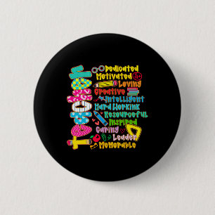 Macaron Rond 5 Cm Crayon Prof Préparé Motivé Retour à l'école