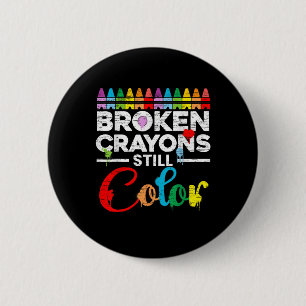 Macaron Rond 5 Cm Crayons cassés Couleur encore Sensibilisation à la