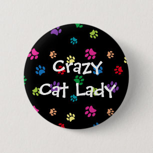 Macaron Rond 5 Cm Crazy Chat Lady Rainbow Paintes