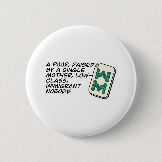 Macaron Rond 5 Cm Crazy Rich Asians Mahjong scène citation Classic (Devant)