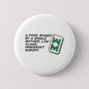 Macaron Rond 5 Cm Crazy Rich Asians Mahjong scène citation Classic