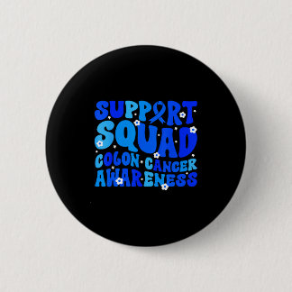 Macaron Rond 5 Cm Crc colon cancer awareness support squad blue