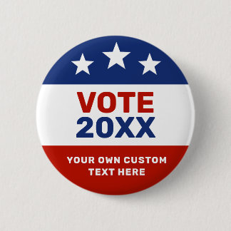 Macaron Rond 5 Cm Create Your Own Election Campaign Red and Blue 