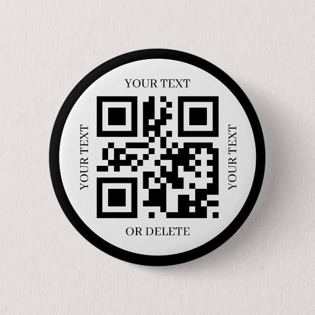 Macaron Rond 5 Cm Create Your Own Qr Code Modern Elegant Simple  (Devant)