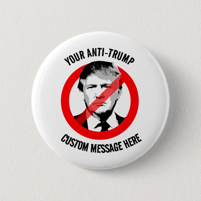 Macaron Rond 5 Cm Créez votre propre anti-Trump (Devant)