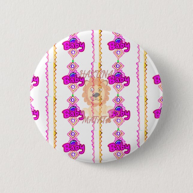 Macaron Rond 5 Cm Créez votre propre bébé amusant Lion Cub Design de (Devant)