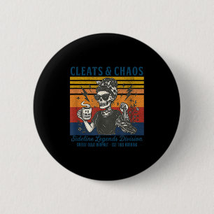 Macaron Rond 5 Cm Crémaillères & chaos squelette maman de foot drôle