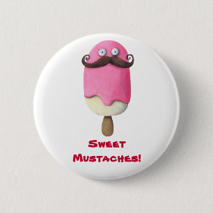 Macaron Rond 5 Cm Crème glacée rose avec des moustaches
