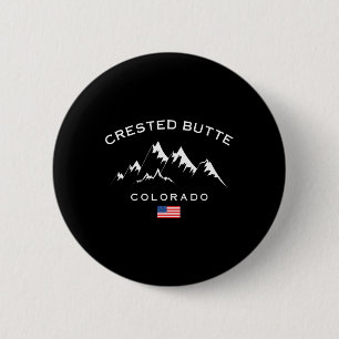 Macaron Rond 5 Cm Crested Butte Colorado Station de ski Rocky Mounta