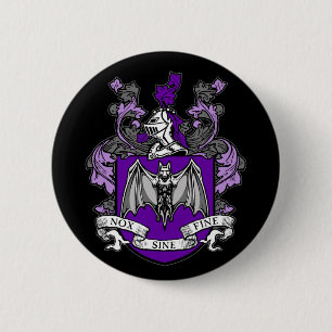 Macaron Rond 5 Cm Crête de chauve-souris violet - Bouton
