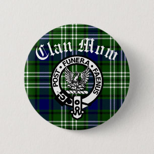 Macaron Rond 5 Cm Crête et tartan du clan écossais Mow