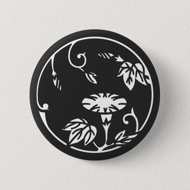Macaron Rond 5 Cm [Crêtes de famille] Fleurs (Devant)