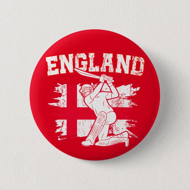 Macaron Rond 5 Cm Cricket England, membres de l'armée de la Barmée (Devant)