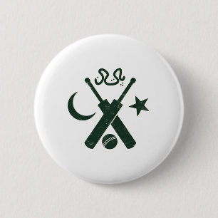 Macaron Rond 5 Cm Cricket Pakistan (étoile jaune ourdou)