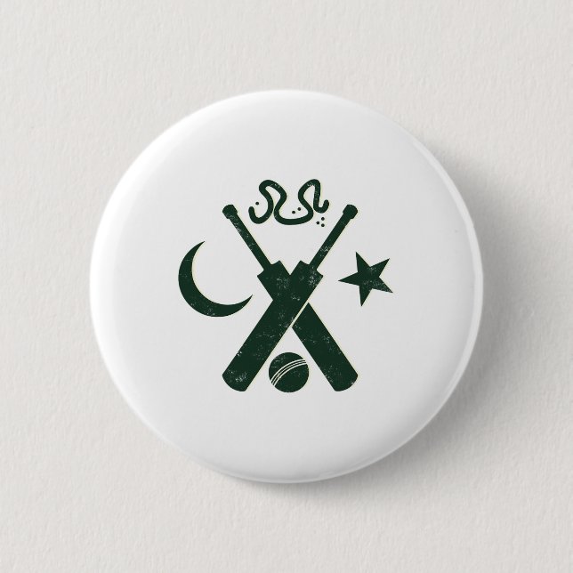 Macaron Rond 5 Cm Cricket Pakistan (étoile jaune ourdou)  (Devant)