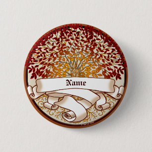 Macaron Rond 5 Cm Crimson Genealogy Family Tree  Button