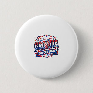 Macaron Rond 5 Cm Croatie Football 2026 Football Gras Typographie Pa