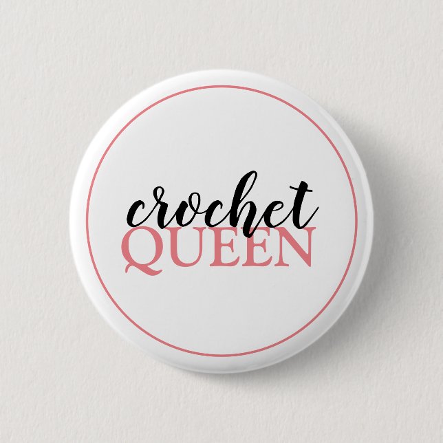 Macaron Rond 5 Cm Crochet Queen Script (Devant)