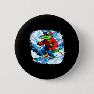 Macaron Rond 5 Cm Crocodile Skier