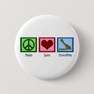 Macaron Rond 5 Cm Crocodiles Peace Love