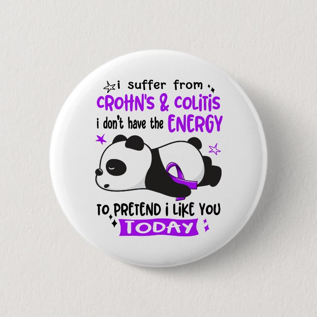 Macaron Rond 5 Cm Crohn's & Colitis Awareness Moth Ribbon Gifts (Devant)