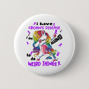 Macaron Rond 5 Cm Crohn's Disease Awareness Ribbon Support Cadfts