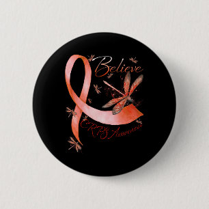 Macaron Rond 5 Cm Croire Crps Sensibilisation Orange Ruban Lov