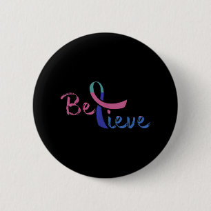 Macaron Rond 5 Cm Croire la sensibilisation Ribbon Prévention du sui