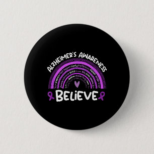 Macaron Rond 5 Cm Croire Soutien Espoir Force Mois Alzheimers