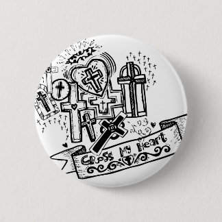 Macaron Rond 5 Cm Croisez mon coeur ! Le Flair. de bouton