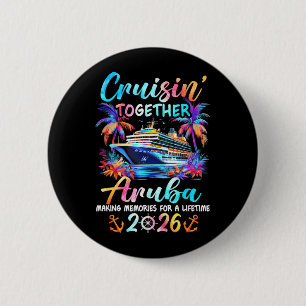Macaron Rond 5 Cm Croisière à Aruba 2026 Famille en vacances ensembl