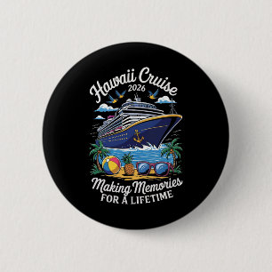 Macaron Rond 5 Cm Croisière à Hawaï 2026 Voyage de vacances Correspo