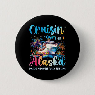 Macaron Rond 5 Cm Croisière Alaska 2025 - Vacances croisière famille