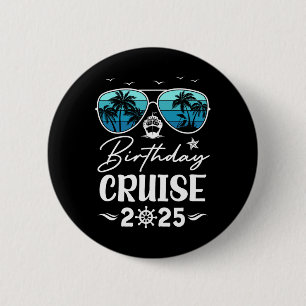 Macaron Rond 5 Cm Croisière d'anniversaire 2025 Fête Vacances Équipe