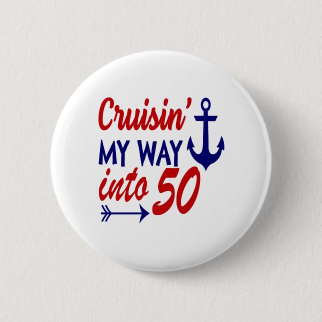 Macaron Rond 5 Cm Croisière d'anniversaire 50e anniversaire (Devant)