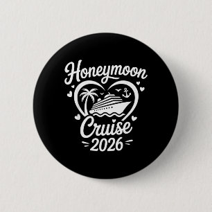 Macaron Rond 5 Cm Croisière de lune de miel 2026 Couples mariés Corr