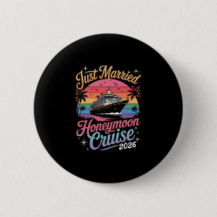 Macaron Rond 5 Cm Croisière de lune de miel Cute Just Married 2026 J