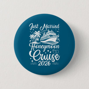 Macaron Rond 5 Cm Croisière de lune de miel juste pour couples marié