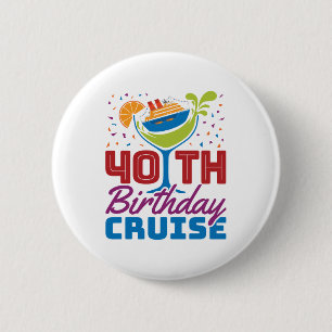 Macaron Rond 5 Cm Croisière du 40e anniversaire