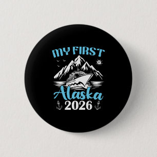 Macaron Rond 5 Cm Croisière en Alaska 2026 En croisière ensemble Cor