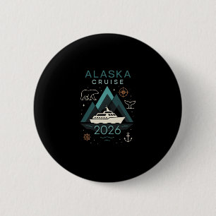 Macaron Rond 5 Cm Croisière en Alaska 2026 - Voyage de vacances en f