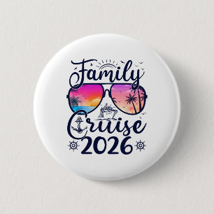 Macaron Rond 5 Cm Croisière en famille 2026 Vacances d'été en famill