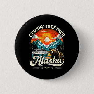 Macaron Rond 5 Cm Croisière en famille en Alaska 2025 