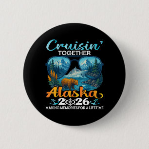 Macaron Rond 5 Cm Croisière ensemble Alaska 2026 Groupe Croisière en